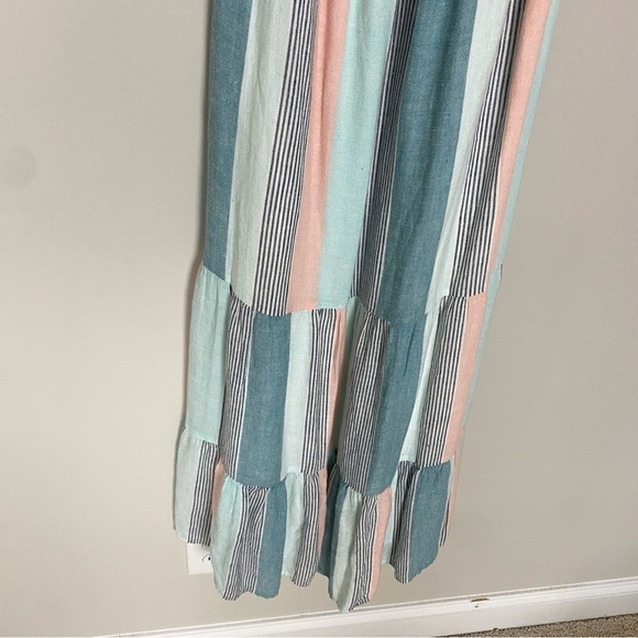 Rails Adora Highland Stripe Linen Midi Dress Sleeveless Striped Colorblock - Picture 11 of 12